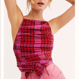Free People love plaid tank top size medium